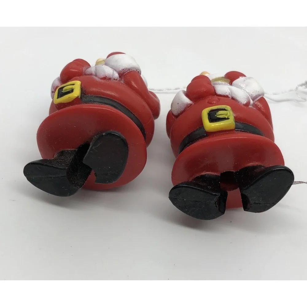 2 Adorable Santa Claus Ornaments Eating Milk And Cookies Holiday Decorating‎